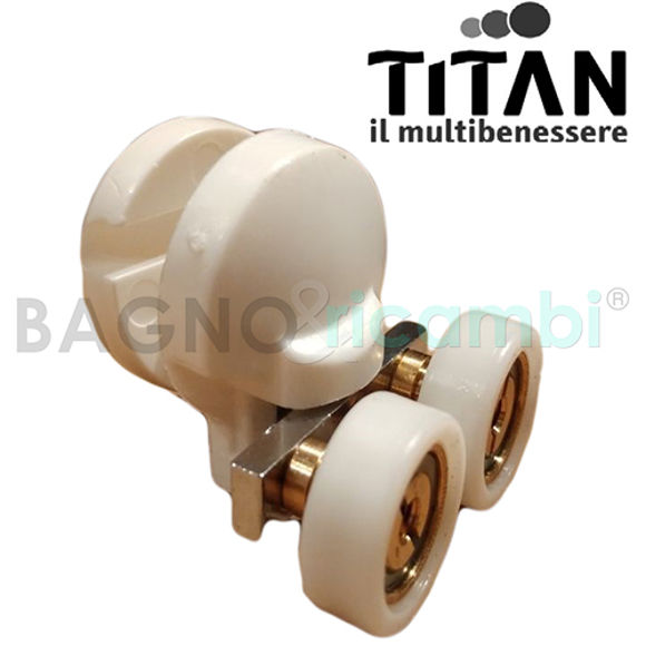 Immagine di Ricambio ruota cuscinetto rotella bianco Titan per cabina doccia curva CAFAS7BT03