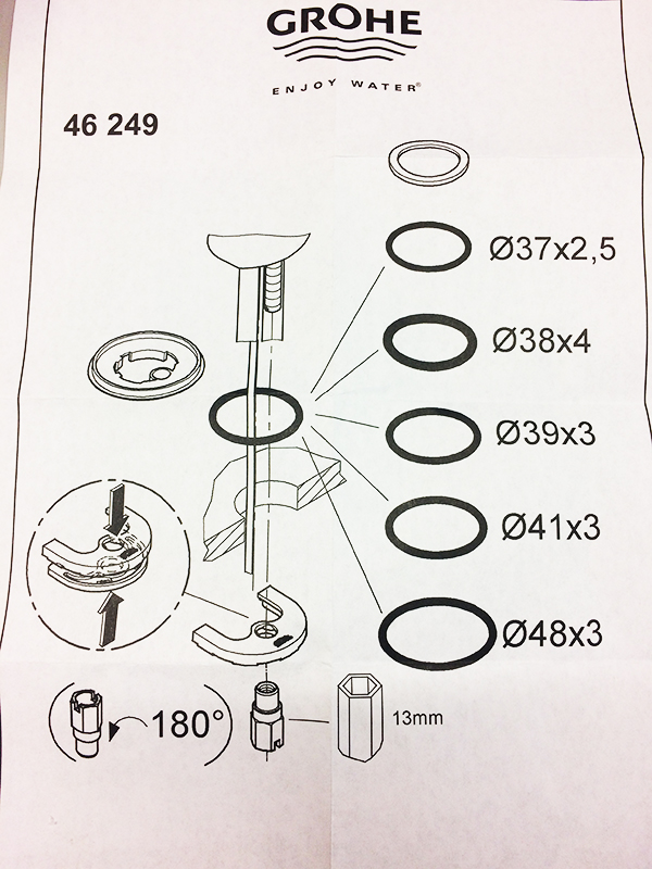 Ricambio Valvola Miscelatore Grohe 1/2 Pollice | Originale E Di Alta Qualit&agrave;