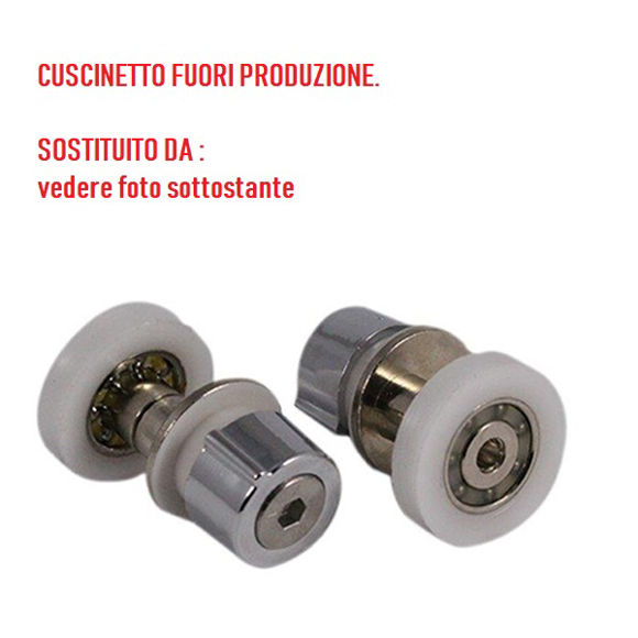 Immagine di Ricambio coppia pattini superiori e inferiori per porte scorrevoli Quadro/Free box doccia Disenia RCRUQSI + RCRUQSS