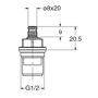 Immagine di Ricambio vitone dischi ceramici 1/2" destro 90° Cristina VT6687Q00
