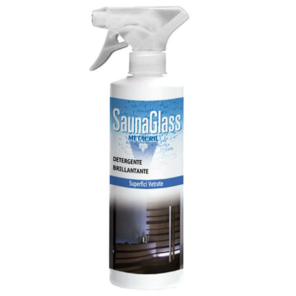 Immagine di SaunaGlass - detergente e brillantante per vetri della sauna 500ml Metacril