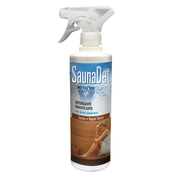 Immagine di SaunaDet detergente e igienizzante con azione nutriente per sauna 500ml Metacril