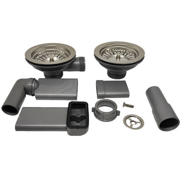 Ricambio kit piletta basket lavello 2 vasche tappo troppo pieno inox Franke  112.0158.343. Bagno e ricambi - Vendita di ricambi e accessori per il bagno