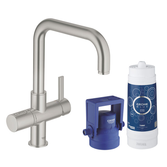 Immagine di Grohe BLUE PURE rubinetto per lavello satinato effetto acciaio inox 31299DC1