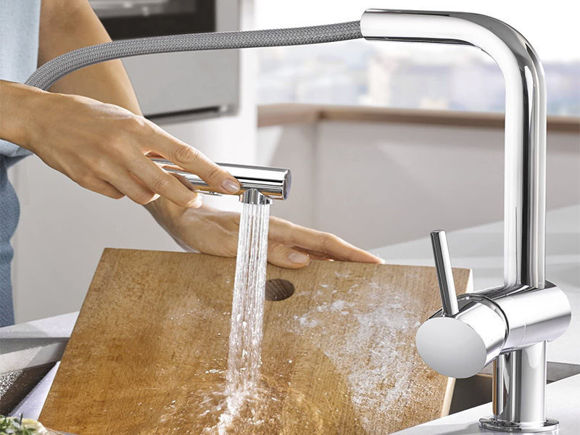 Grohe Minta Miscelatore per lavello con doccetta estraibile cromato  30274000. Bagno e ricambi - Vendita di ricambi e accessori per il bagno