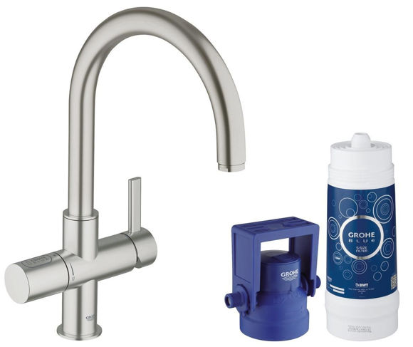 Immagine di Grohe Blue Pure Super Steel satinato 33249DC1