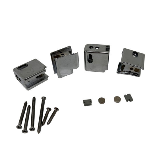 Immagine di Ricambio kit completo supporti ruote cromo per box Megius A40058/CR