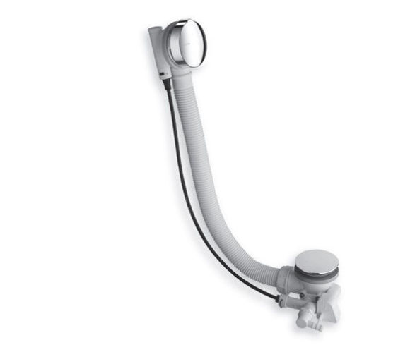 Immagine di Colonna scarico cromo vasche idro con drenaggio Teuco 81000130020 67.5cm