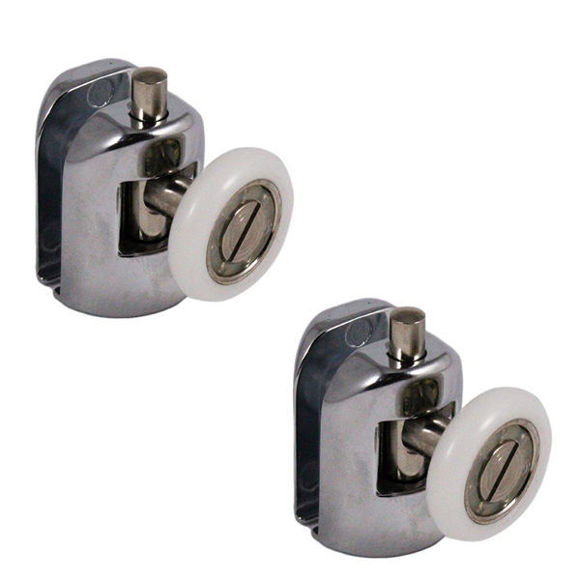 Immagine di Ricambio Coppia ruote cuscinetti inferiori con sgancio per porte scorrevoli box doccia Disenia rcruqs1c-ic