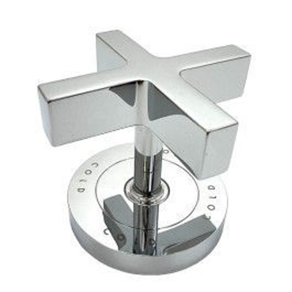 Immagine di Ricambio maniglia a croce Cold / Freddo per rubinetto lavabo 3 fori cromo Citterio Axor Hansgrohe 39297000