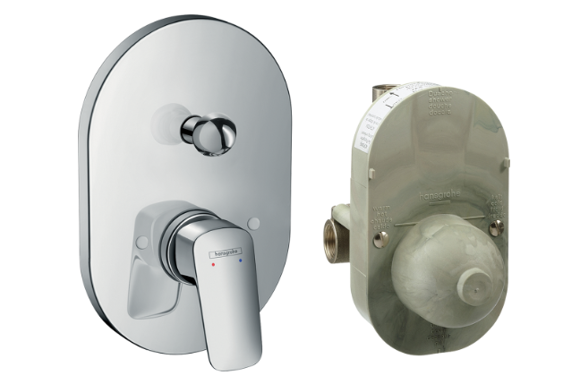Immagine di Set miscelatore Logis monocomando a parete con corpo incasso Hansgrohe - 71409000